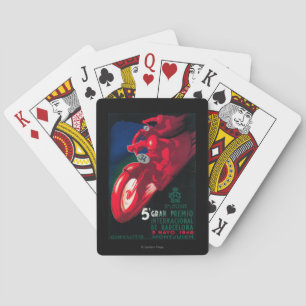 5 Gran Premio Internat'l Motorcycle Poster Playing Cards