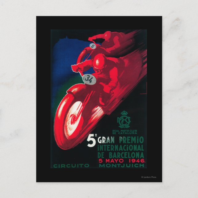 5 Gran Premio Internat'l Motorcycle Poster Postcard (Front)