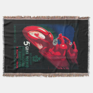 5 Gran Premio Internat'l Motorcycle Poster Throw Blanket