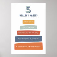 5 Healthy Habits Classroom Poster
