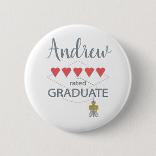 5 Heart Rated Graduate 6 Cm Round Badge