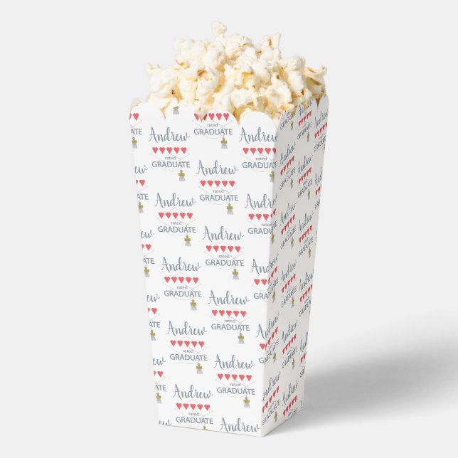 5 Heart Rated Graduate Popcorn  Favour Box (Popped)