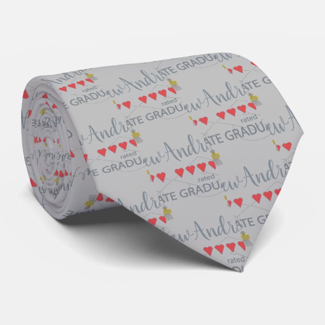 5 Heart Rated Graduate Tie (Rolled)
