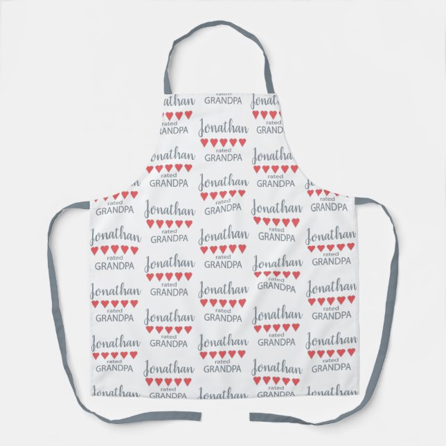 5 Heart Rated Grandpa Apron (Front)