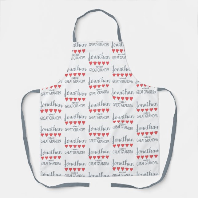 5 Heart Rated Great Grandpa Apron (Front)