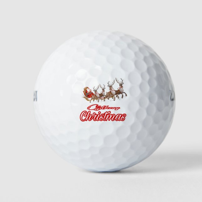 5.Ho Ho Ho Santa claus laugh face merry Christmas Golf Balls (Front)