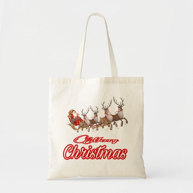 5.Ho Ho Ho Santa claus laugh face merry Christmas Tote Bag (Front)