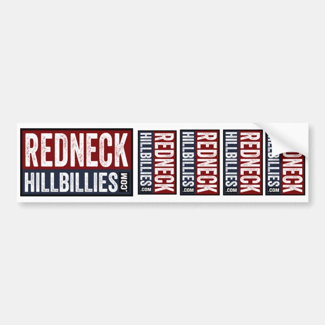 5 in 1  Redneck Hillbillies dot com bumper sticker (Front)