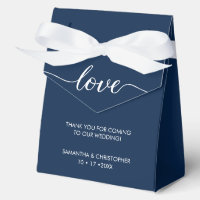 5 inch Simple & Elegant Love Wedding Navy Blue