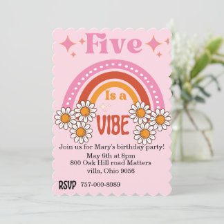 5 is a vibe birthday invitation