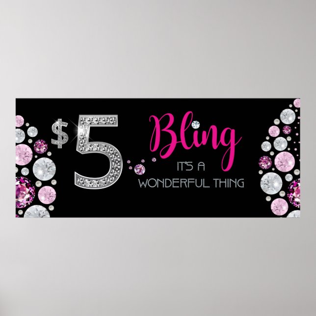 $5 Jewellery banner- Bling Poster (Front)