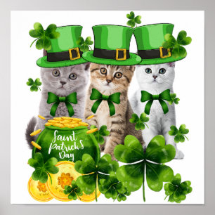 5 Kitty Kitten Lover Gift - Three Cats Patrick Poster