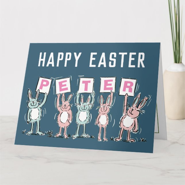 5 Letter Name Happy Easter Card (Front)