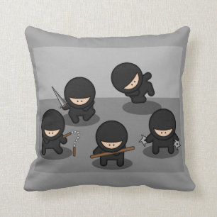 5 Little Cartoon Ninjas Cushion