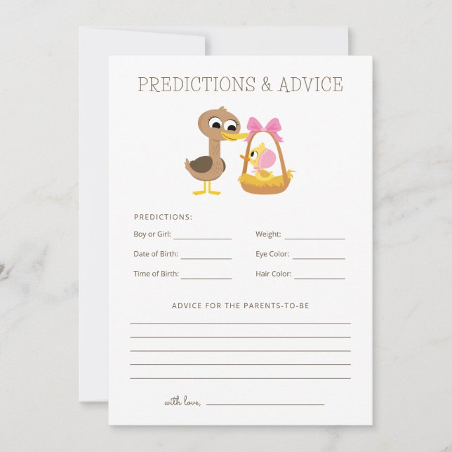 5 Little Ducks | Predictions & Advice Baby Shower Invitation (Front)
