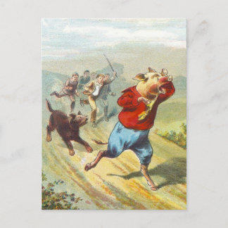 5 Little Pigs: It Cried Wee Wee Postcard