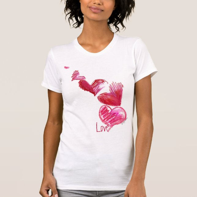 5 Love Hearts Tower Tshirt Apparel (Front)
