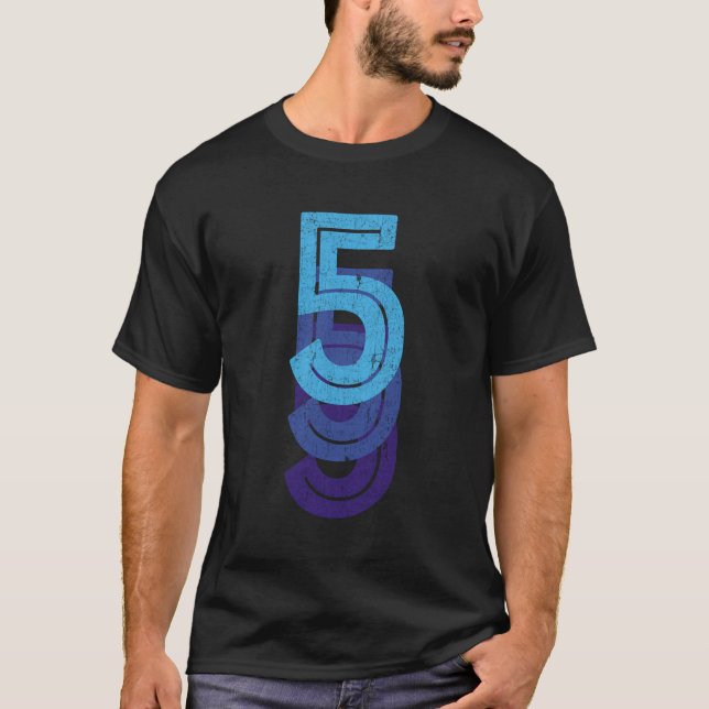 5 Lucky Number 5Th Year Birthday Age Sports Team T-Shirt (Front)