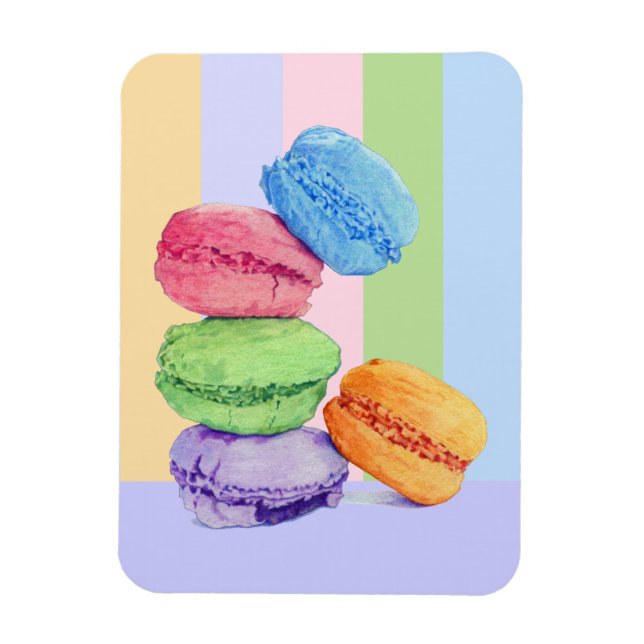 5 Macarons stripes Flexi Magnet (Vertical)
