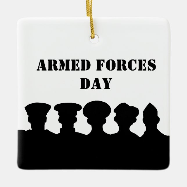 5 Military Branches Silhouettes Ornament           (Front)