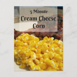 5 Minute Cream Cheese Corn Recipe Card