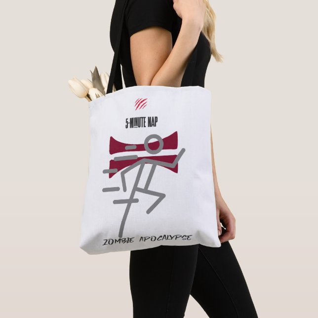 5-minute nap = Zombie Apocalypse Tote Bag (Close Up)