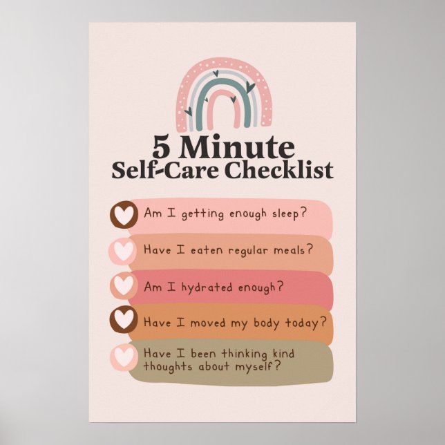 5 Minute Self-Care Checklist_Mental Health  Poster (Front)