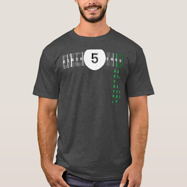 5 numerology inspired mens basic tshirt  (Front)