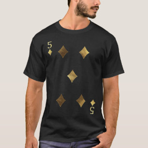 5 of Diamonds Poker Card Playing Card Blackjack Ca T-Shirt