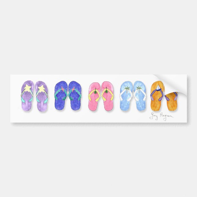 5 Pairs of Flip-Flops Bumper Stickers (Front)