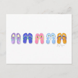 5 Pairs of Flip-Flops Postcard