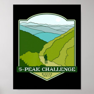 5-peak Challenge - Mission Trails Hiking  Poster