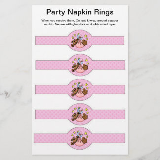 5 per sheet Baby Girl Shower Paper Napkin Rings