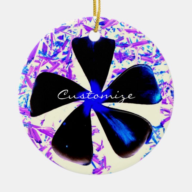 5 petal pinwheel flower Thunder_Cove Ceramic Tree Decoration (Front)
