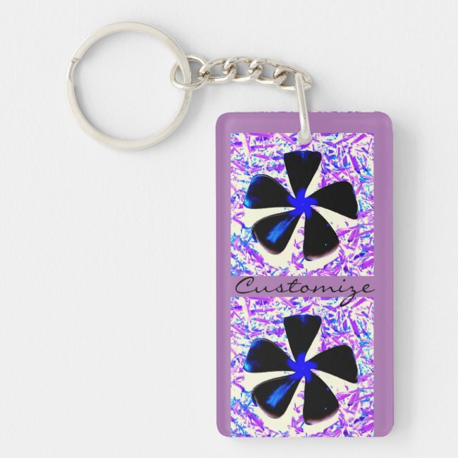 5 petal pinwheel flower Thunder_Cove Key Ring (Front)