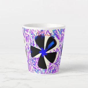 5 petal pinwheel flower Thunder_Cove Latte Mug