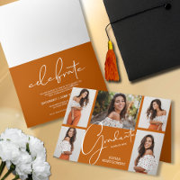 5 Photo Burnt Orange Graduation