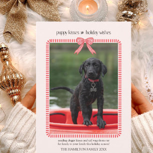 5 Photo Christmas Coquette Bow Grandmillennial Holiday Card
