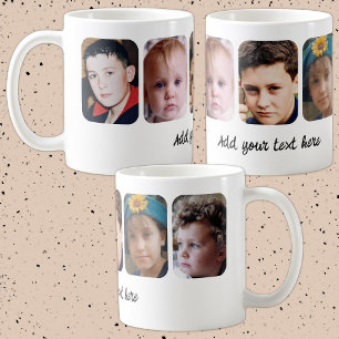 5 photo collage add text coffee mug
