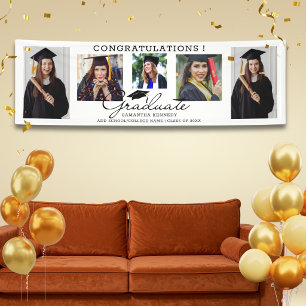 5 Photo Collage Congrats Graduate 2026 White Banner