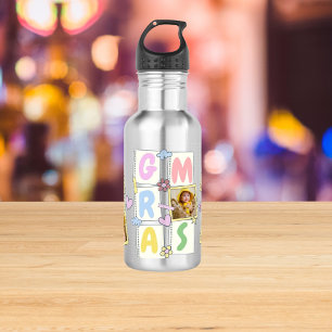 5 Photo Collage Cute Baby Pink Blue Granny 532 Ml Water Bottle