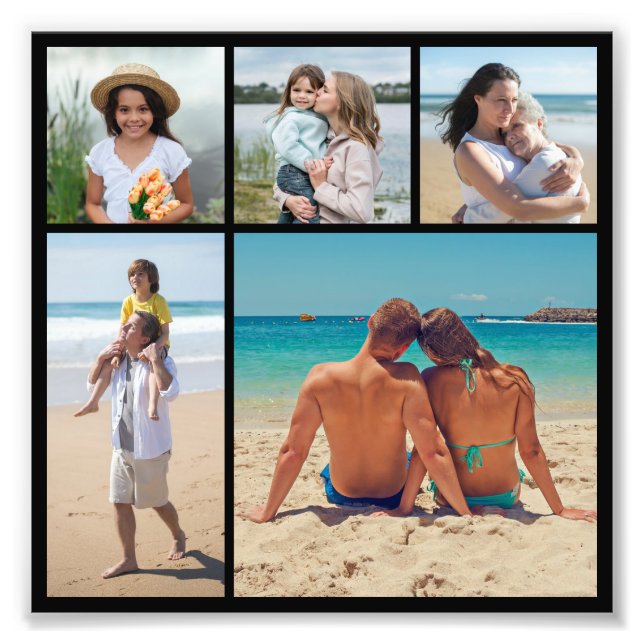 5 Photo Collage Editable Colour Photo Enlargement (Front)