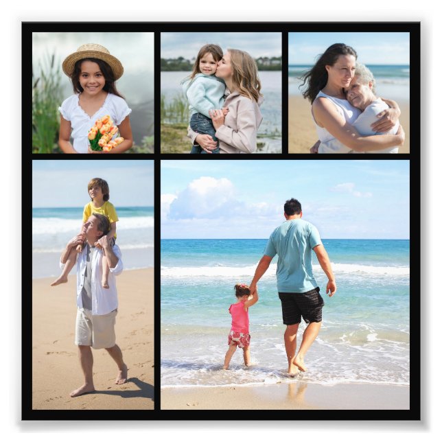 5 Photo Collage Editable Colour Photo Enlargement Print (Front)