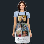 5 Photo Collage Family Quote Name Grandma Gift Apron<br><div class="desc">Design your own personalised photo apron by adding 5 favourite pictures. Customise with family name and established year.</div>
