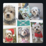 5 Photo Collage Funky Mid Century Modern Angles Square Wall Clock<br><div class="desc">Use five pictures to make a unique and crazy photo collage. You may need to try a few photos to see which ones work in the different areas. If you need to move anything around,  click on the customise button to make changes.</div>