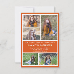 5 Photo Collage Graduation Ceremony Invitation
