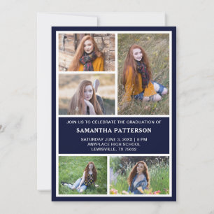 5 Photo Collage Graduation Ceremony Invitation