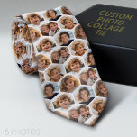5 Photo Collage Honeycomb Pattern BE Patient Tie<br><div class="desc">Be Patient on this one. It might take a bit for your photos to load! 5 Photo collage in a layout that includes a honeycomb pattern made with all of the photos. Add your favourite pics to this fun template. You can use square photos or any photos for this grid....</div>
