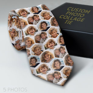 5 Photo Collage Honeycomb Pattern BE Patient Tie