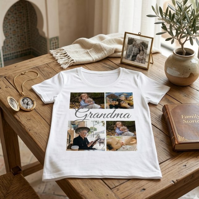 5-Photo Collage Modern Layout Custom Tee for Famil (5-Photo Collage Modern Layout Custom Photo Template Tee for Family & Friends shirt )